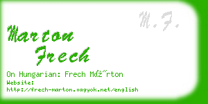 marton frech business card